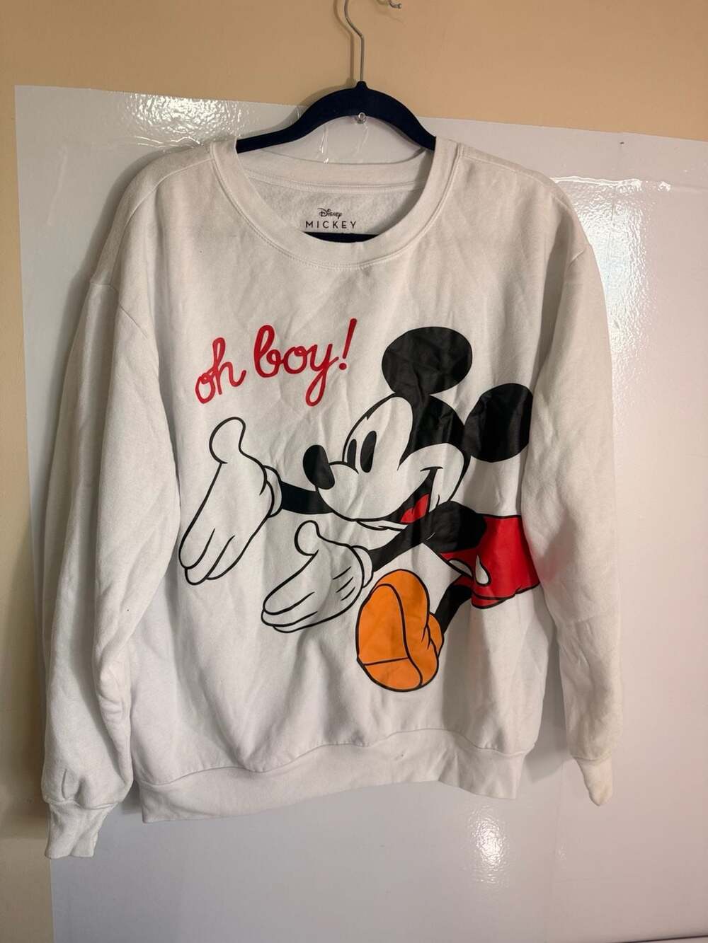 Disney Mickey Mouse Oh Boy! Sweatshirt White
